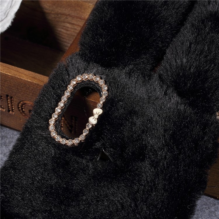Rabbit Shape Fluffy Fur Coated TPU Rhinestone Back Case for Xiaomi Mi A2 Lite / Redmi 6 Pro - Black-3