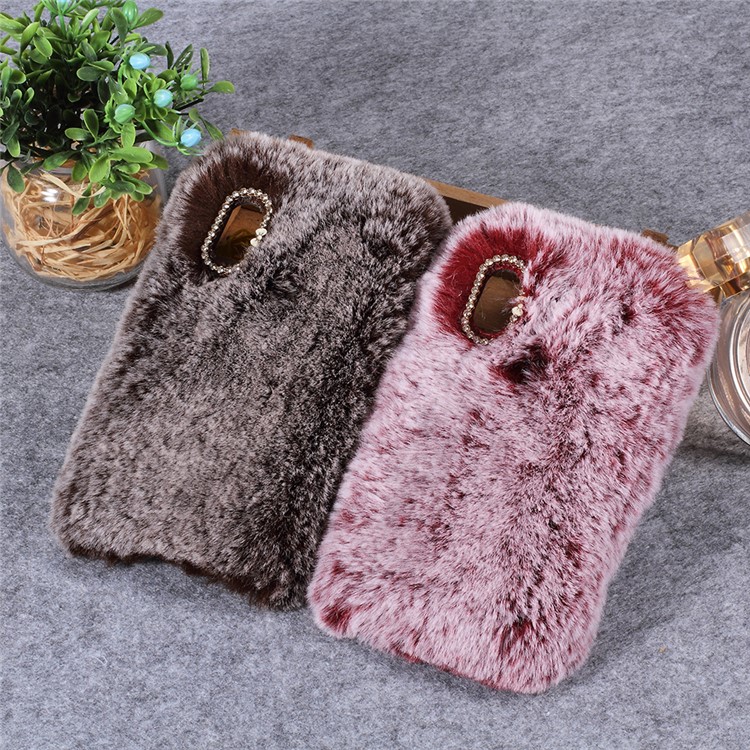 Soft Fur Coated Rhinestone TPU Case for Xiaomi Redmi Note 5 Pro (Dual Camera) / Redmi Note 5 (China) - Wine Red-4