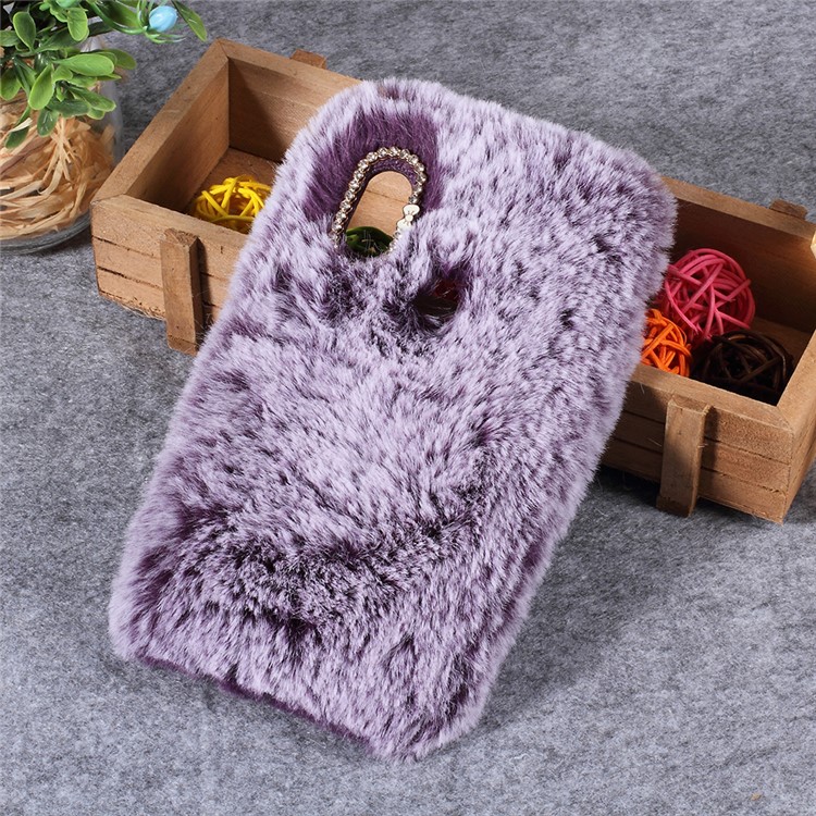 Soft Fur Coated Rhinestone TPU Protection Case for Xiaomi Redmi Note 5 Pro (Dual Camera) / Redmi Note 5 (China) - Purple-1