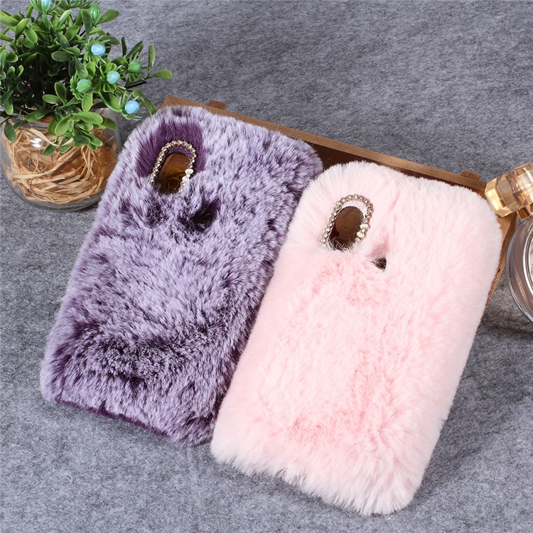 Soft Fur Coated Rhinestone TPU Protection Case for Xiaomi Redmi Note 5 Pro (Dual Camera) / Redmi Note 5 (China) - Purple-4