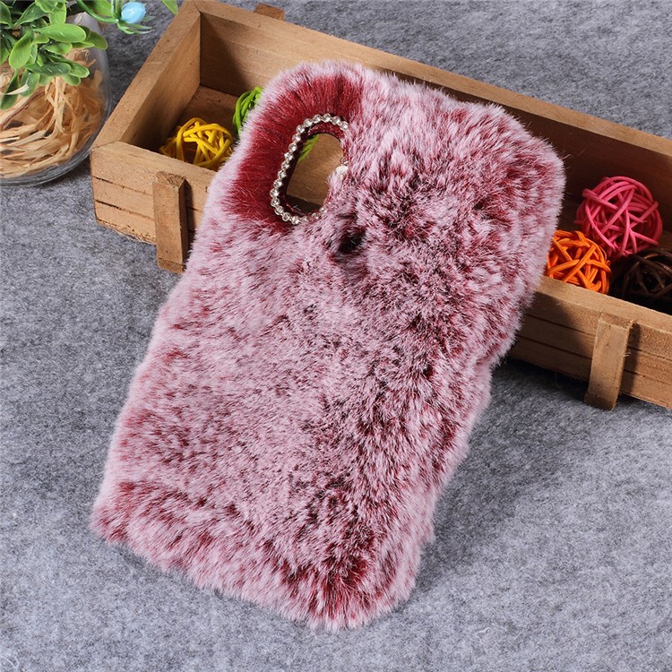 Soft Fur Coated Rhinestone TPU Phone Case for Xiaomi Mi A2 Lite / Redmi 6 Pro - Red-1