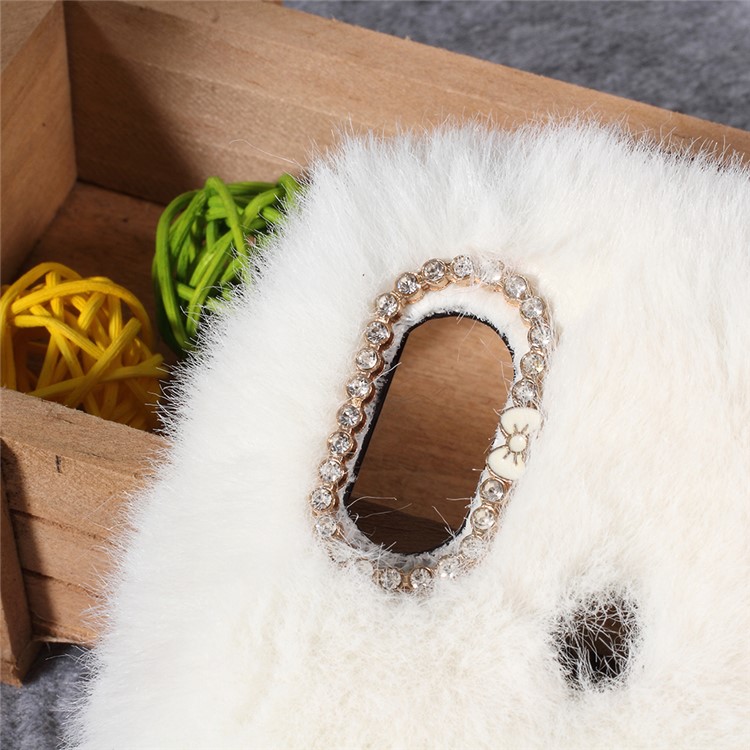 Soft Fur Coated Rhinestone TPU Phone Cover for Xiaomi Mi A2 Lite / Redmi 6 Pro - White-2
