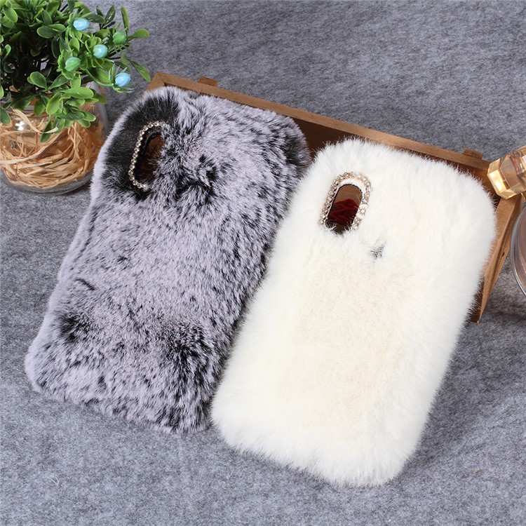 Soft Fur Coated Rhinestone TPU Phone Cover for Xiaomi Mi A2 Lite / Redmi 6 Pro - White-4