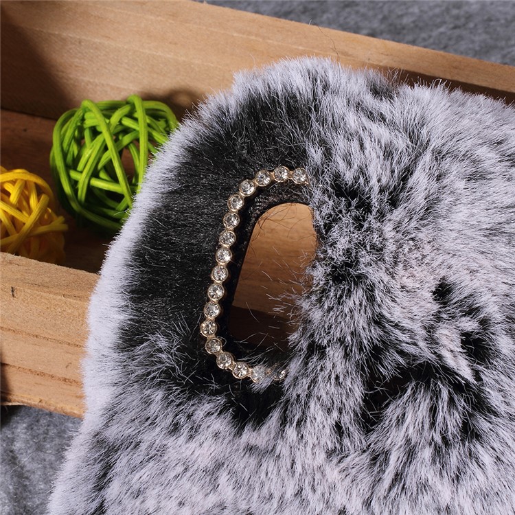 Soft Fur Coated Rhinestone TPU Phone Case Cover for Xiaomi Mi A2 Lite / Redmi 6 Pro - Grey-2