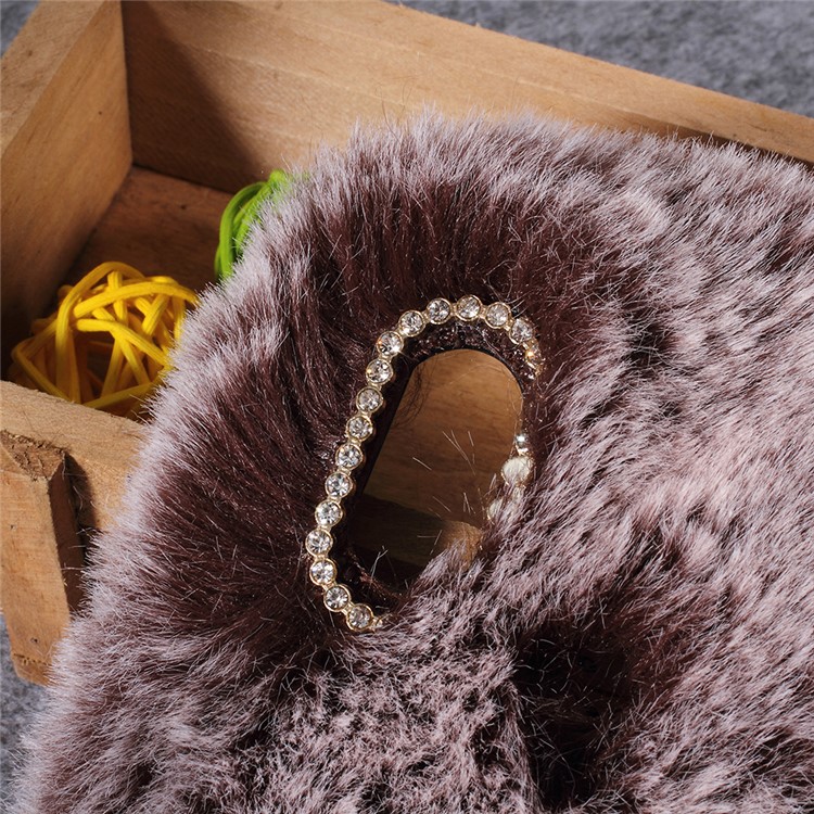 Soft Fur Coated Rhinestone TPU Phone Casing Shell for Xiaomi Mi A2 Lite / Redmi 6 Pro - Brown-2