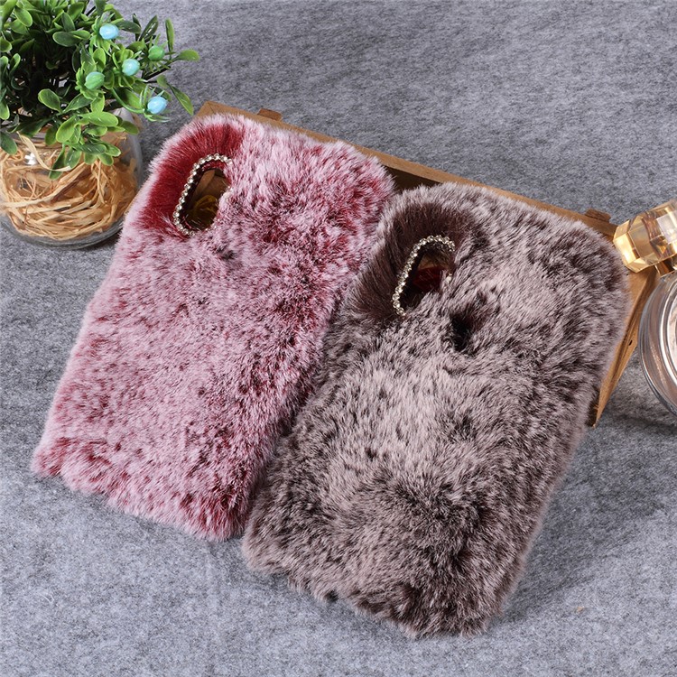 Soft Fur Coated Rhinestone TPU Phone Casing Shell for Xiaomi Mi A2 Lite / Redmi 6 Pro - Brown-4