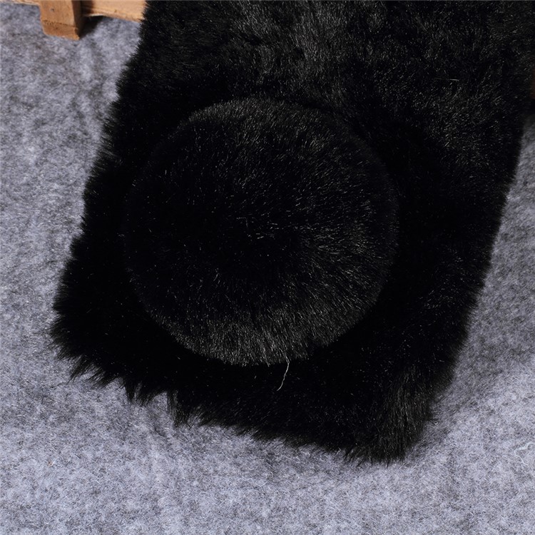 Rabbit Shape Fluffy Fur Coated TPU Rhinestone Phone Case for Xiaomi Redmi 6A (Single 12MP Rear Camera) - Black-3