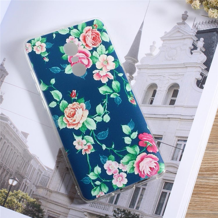 Softlyfit Embossing Pattern TPU Mobile Case for Xiaomi Redmi Note 4 - Blooming Roses-1