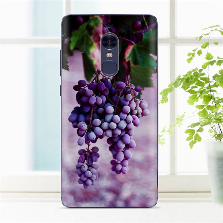 Softlyfit Pattern Printing TPU Back Case for Xiaomi Redmi Note 4 - Fresh Grapes-1