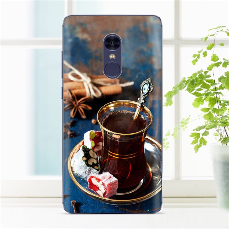 Softlyfit Pattern Printing TPU Cell Phone Shell for Xiaomi Redmi Note 4 - Court Style Coffee-1