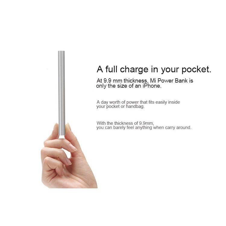 Xiaomi 5000mAh Banco de energía portátil universal para Xiaomi, iPhone iPad Samsung HTC, Google Smartphone Tablets - Plata-3