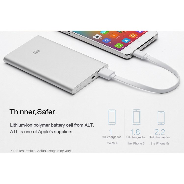 XIAOMI 5000mAh Universal Banco de energía portátil para Xiaomi, iPhone iPad Samsung HTC, Google Smartphone Tabletas-Plata-4