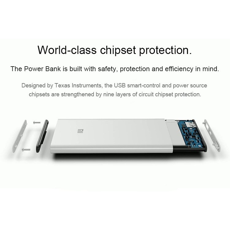 Xiaomi 5000mAh Banco de energía portátil universal para Xiaomi, iPhone iPad Samsung HTC, Google Smartphone Tablets - Plata-5