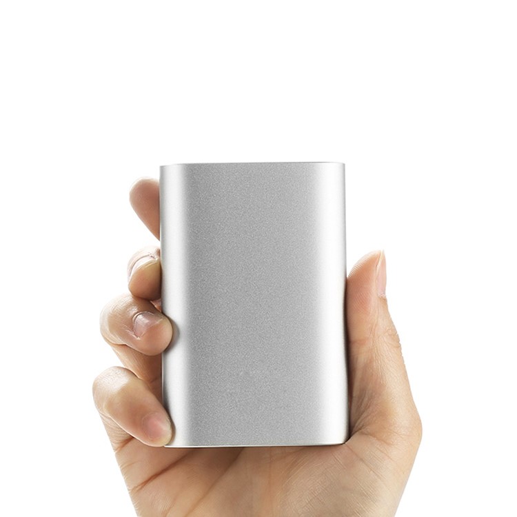 DC 5.1V 2.1A XIAOMI Aluminum Shell 10000mAh Slim Power Bank for Pokemon Game/iPhone/Samsung etc - Silver-1