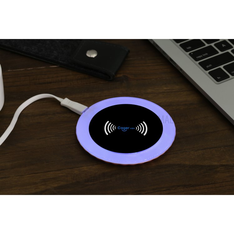 CAGER WL1 Slim Round Qi Wireless Charging Pad for iPhone X/Galaxy S8-10