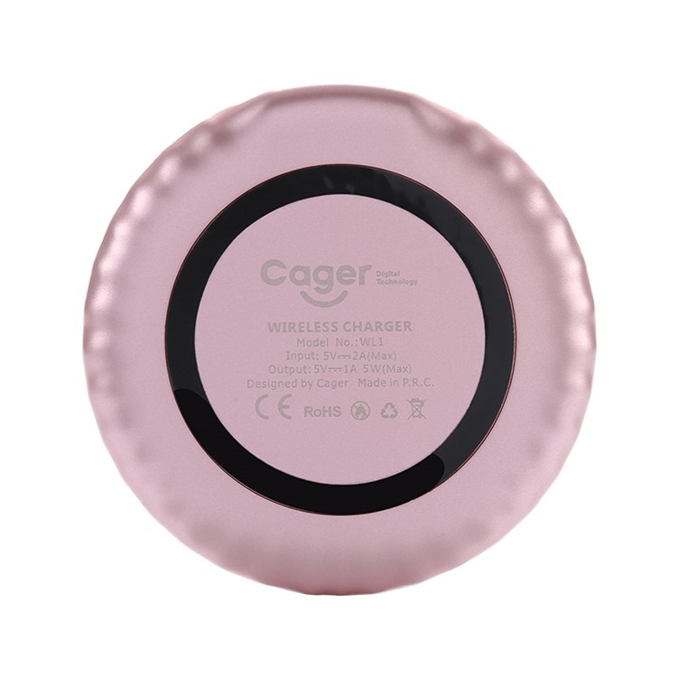 CAGER WL1 Slim Round Qi Wireless Charging Pad for iPhone X/Galaxy S8-2