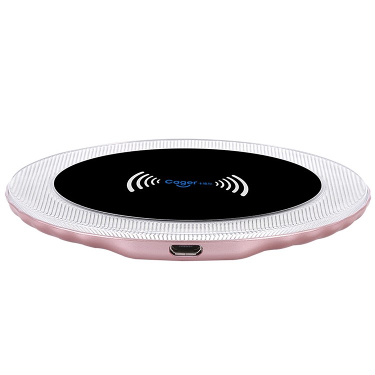 CAGER WL1 Slim Round Qi Wireless Charging Pad for iPhone X/Galaxy S8-3