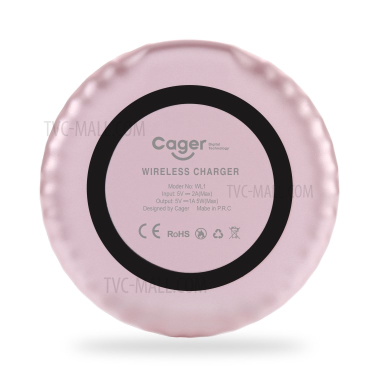 CAGER WL1 Slim Round Qi Wireless Charging Pad for iPhone X/Galaxy S8-5