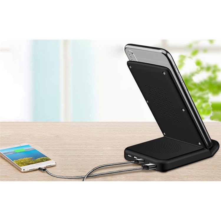 Multifunctional Ports Qi Wireless Charger Stand for iPhone Samsung LG Etc - Black-10
