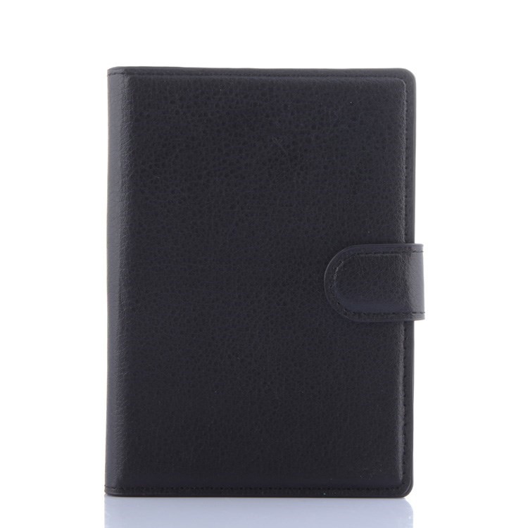 Litchi Grain Leather Wallet Folio Case for BlackBerry Passport Q30 - Black-1