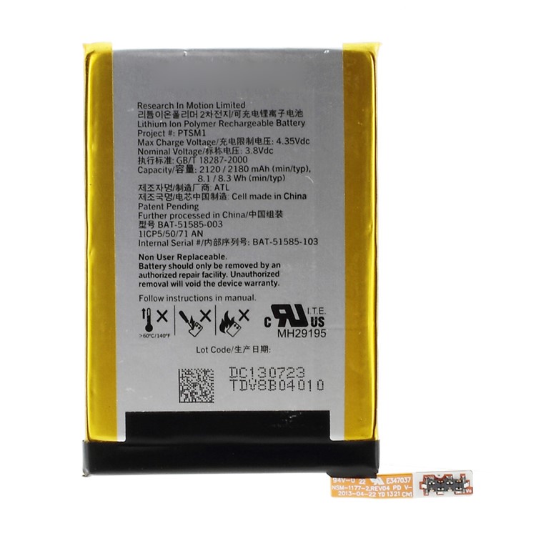 OEM 2120-2180 mAh Li-polymer Battery Replacement for BlackBerry Q5-2