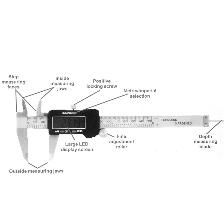 Stainless Steel Electronic LCD Digital Vernier Caliper-4