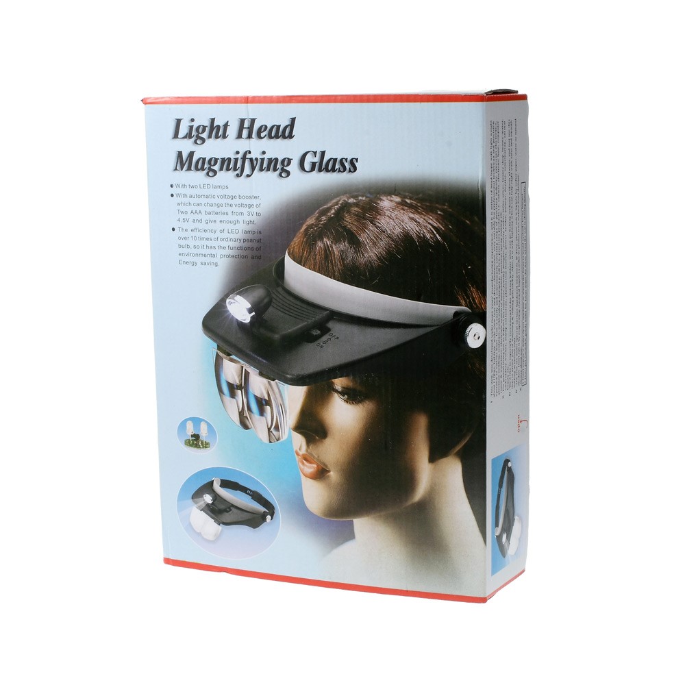 2-LED Headband Magnifier Magnifying Glass Loupe for Reading Jewelry Appraisal Etc (MG81001-A)-8