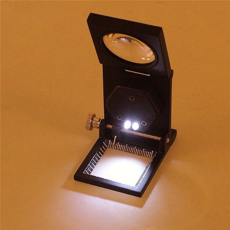 Pocket Foldable Magnifier with Scale and LED for Jewel Identification-7
