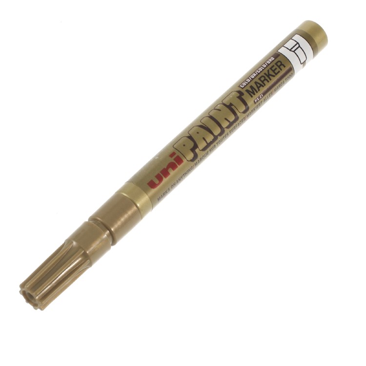 Uni-paint PX-21 Oil-based Water-resistant Fine Point Paint Marker - Gold Color-1
