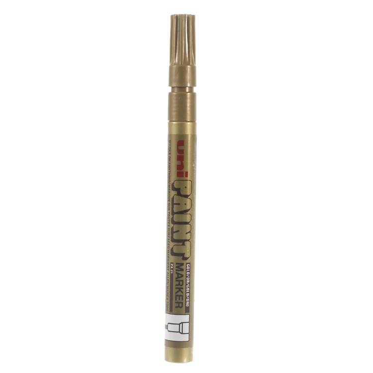 Uni-paint PX-21 Oil-based Water-resistant Fine Point Paint Marker - Gold Color-2