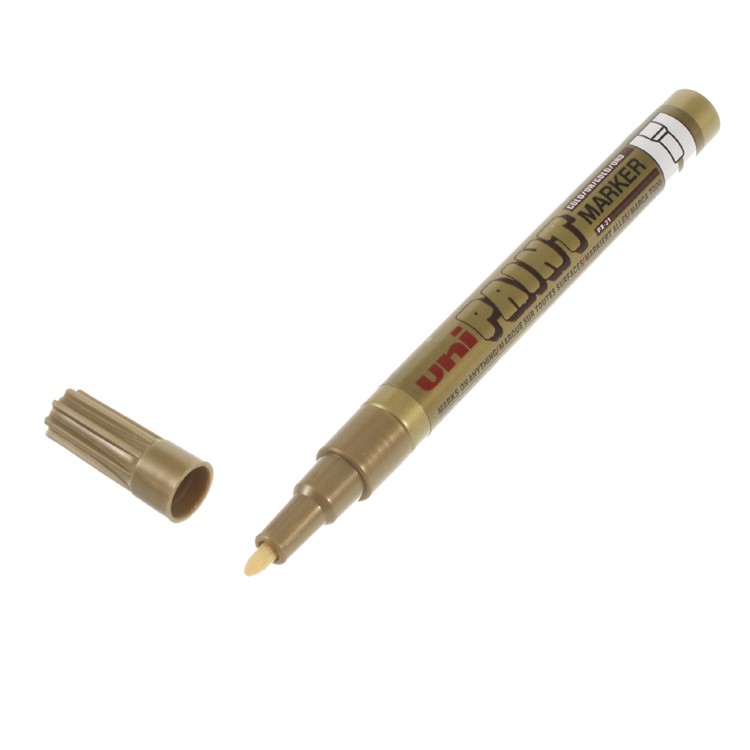 Uni-paint PX-21 Oil-based Water-resistant Fine Point Paint Marker - Gold Color-4