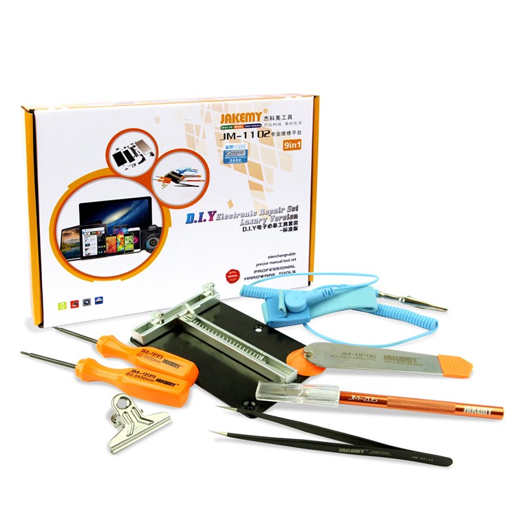 JAKEMY 9-in-1 DIY Professional PCB Holder Screwdriver Toolkit Repair Too Set JM-1102-7