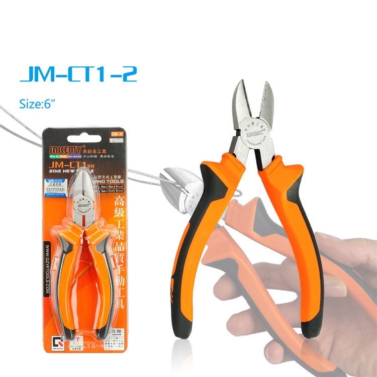 JAKEMY JM-CT1-2 6.0-inch Hardware Tool Non-slip Diagonal Pliers-1