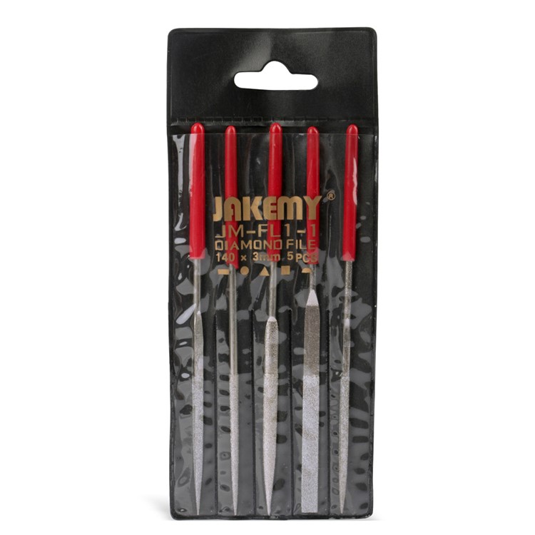 JAKEMY JM-FL1-1 5PCS/Lot Diamante Shaping Rasp Small Woodworking Rasp Half Round Triangular Flat Quartet-4