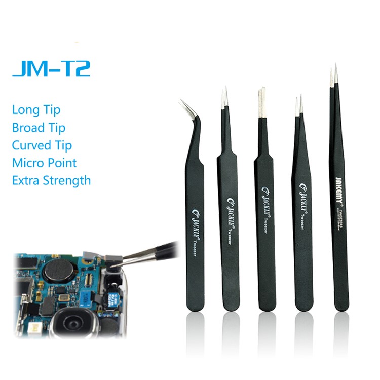 JAKEMY JM-T2-T15 Professional Curved Tip Tweezers-5