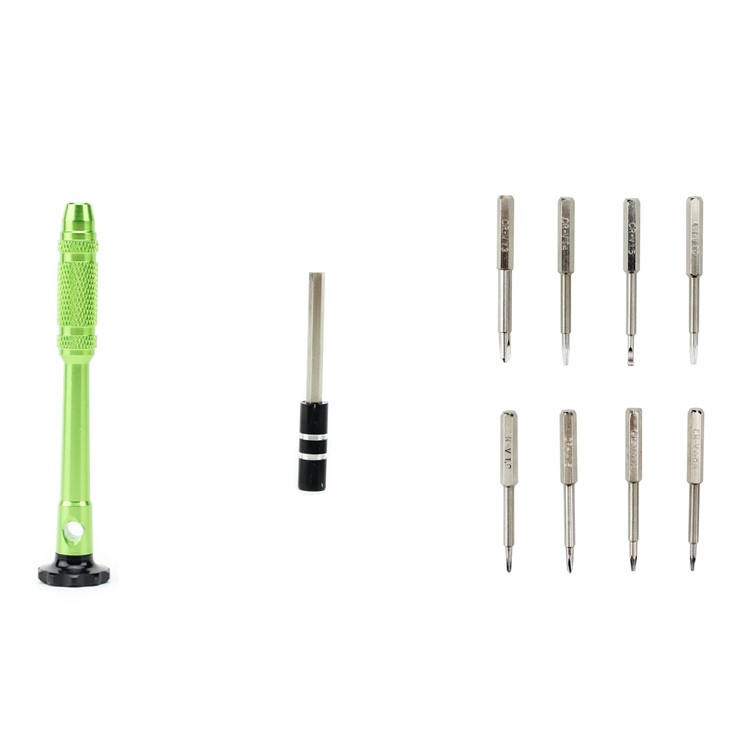 10-in-1 Professional Non-slip Handle with Pentagon Philips Slotted Torx Screwdriver Bits - Green-1