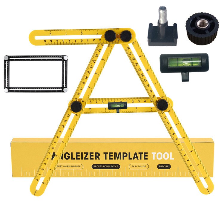 Plastic Multi-Angle Measuring Ruler with Unique Line Level-1