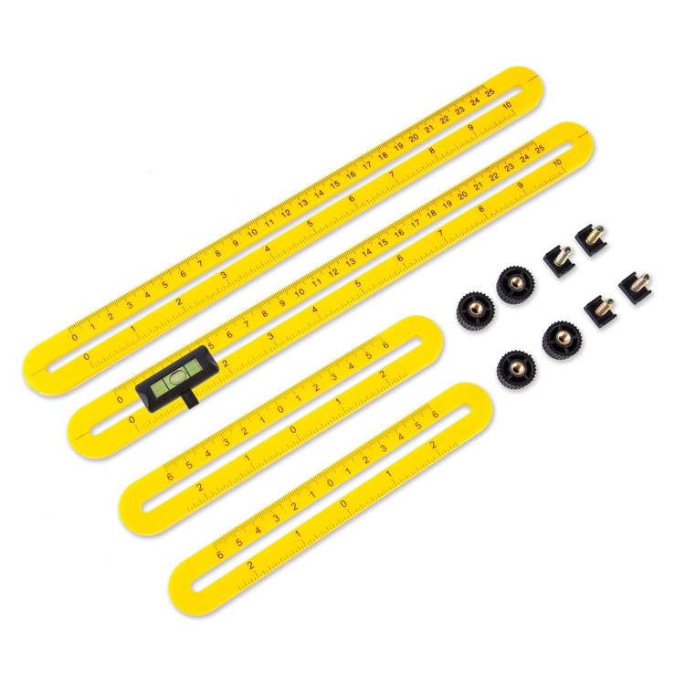 Plastic Multi-Angle Measuring Ruler with Unique Line Level-2