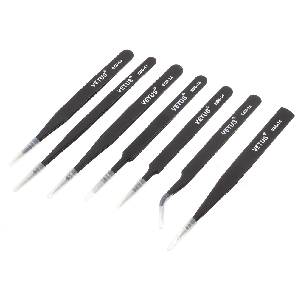 Ensemble de pinces professionnelles en acier inoxydable haute précision VETUS 7-in-1-1