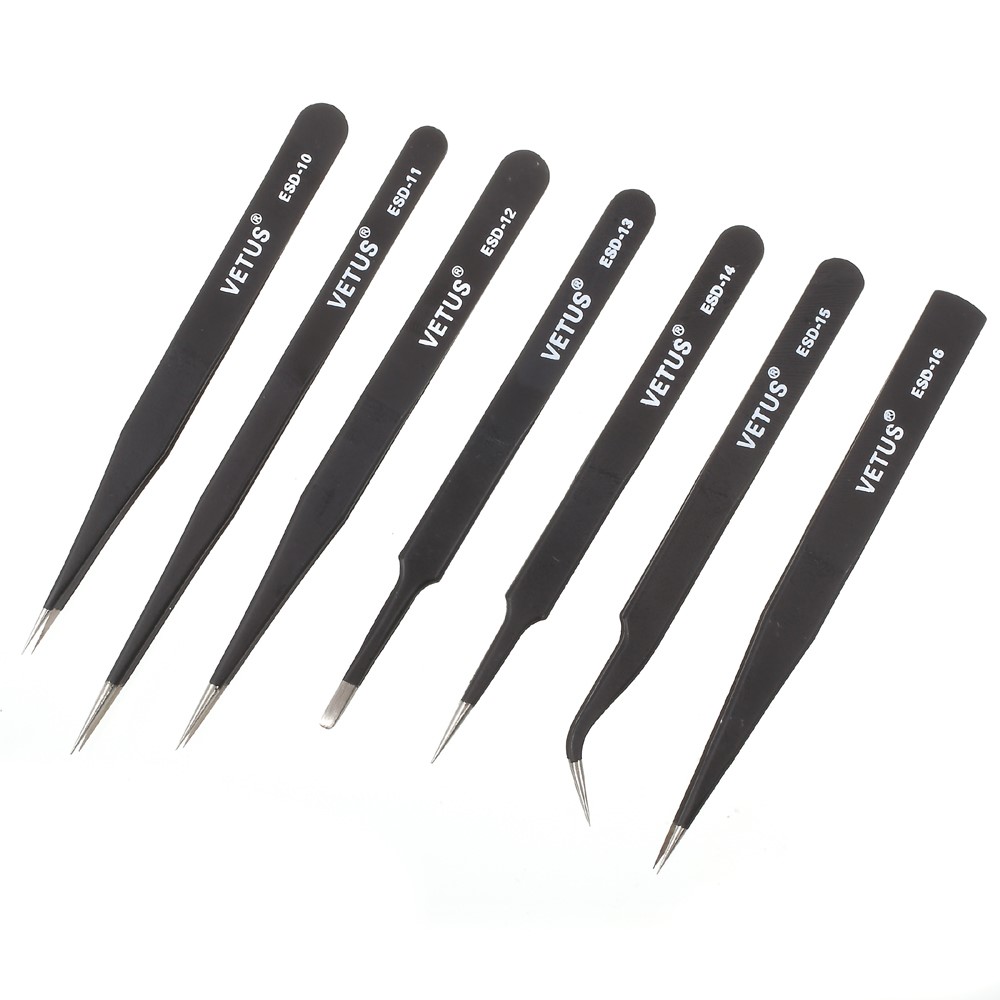 Ensemble de pinces professionnelles en acier inoxydable haute précision VETUS 7-in-1-3