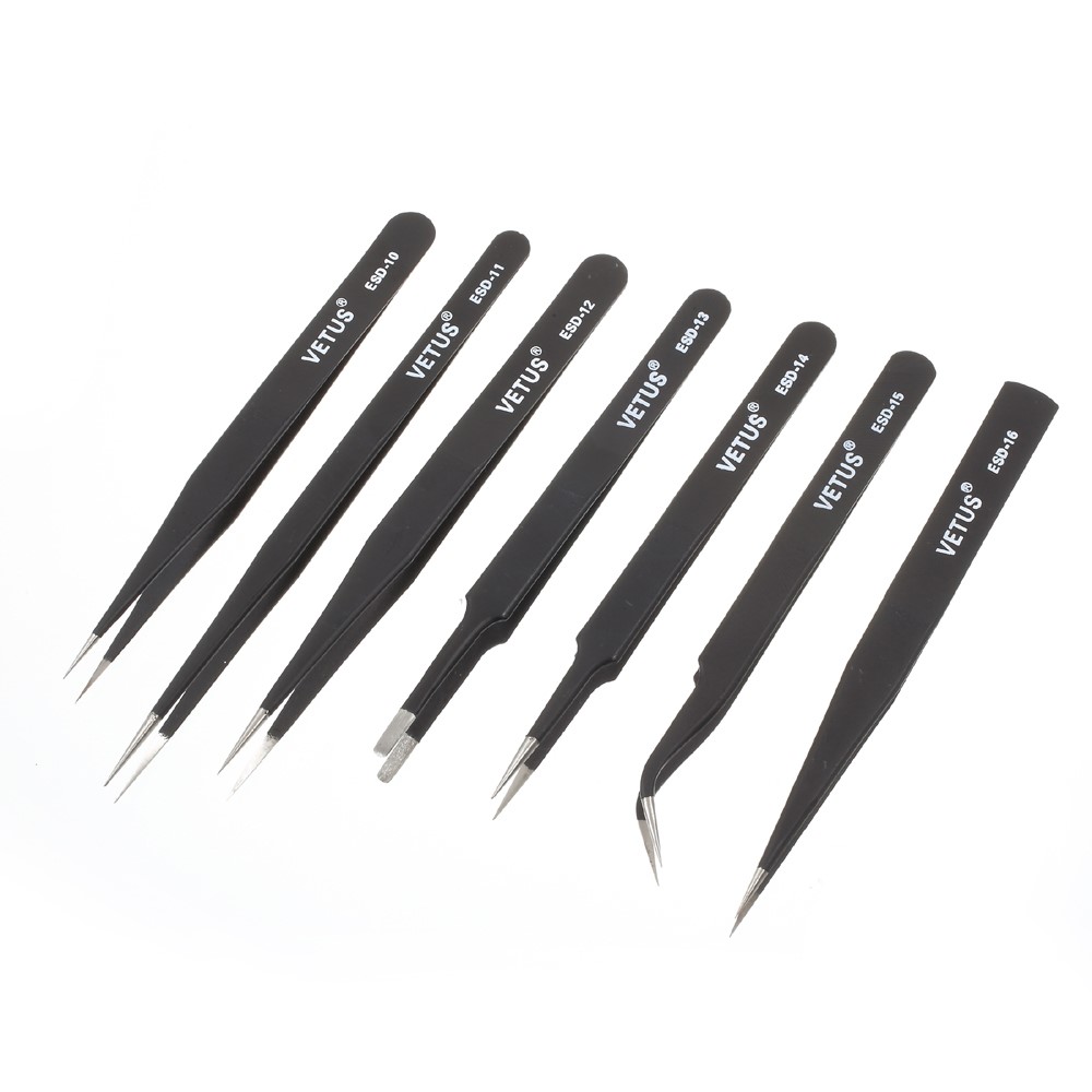 Ensemble de pinces professionnelles en acier inoxydable haute précision VETUS 7-in-1-7