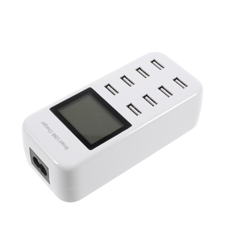 8-Port 8A Smart USB Charger with LCD Display for Mobile Phone and Tablet - US Plug / White-2