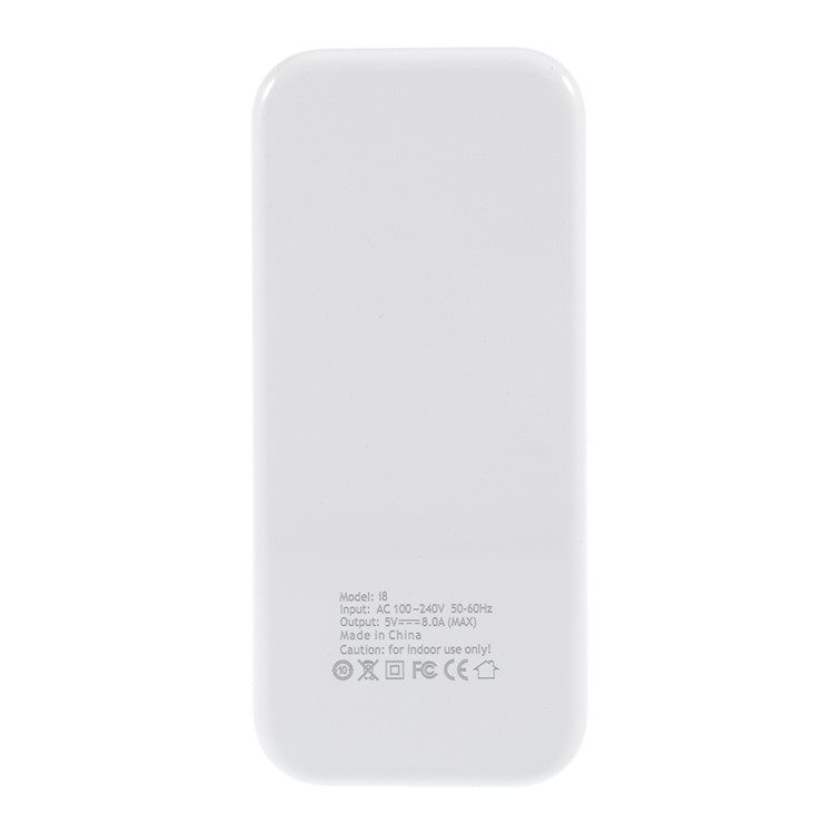 8-Port 8A Smart USB Charger with LCD Display for Mobile Phone and Tablet - US Plug / White-5
