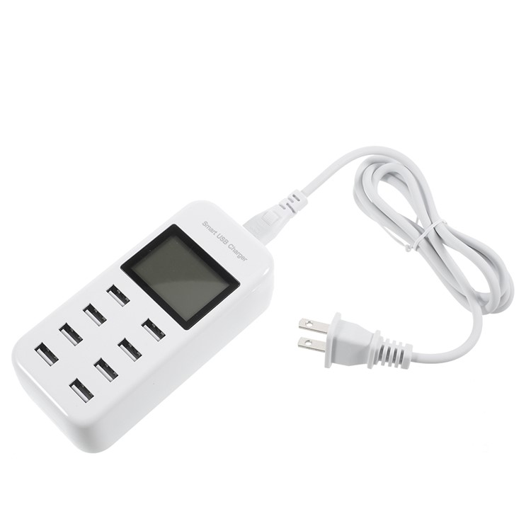 Smart USB Charger 8-Port Desktop Charger USB Charging Station with LCD Display - EU Plug / White-7