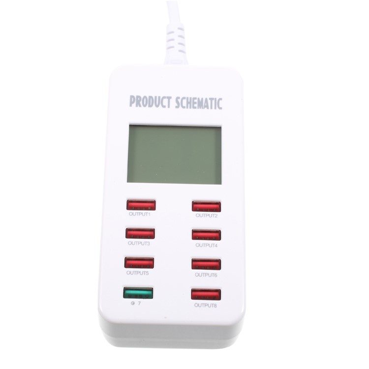 A8 35W Quick Charge QC3.0 8 USB Ports Smart USB Charger with Display Screen for Phones Tablets - EU Plug-2
