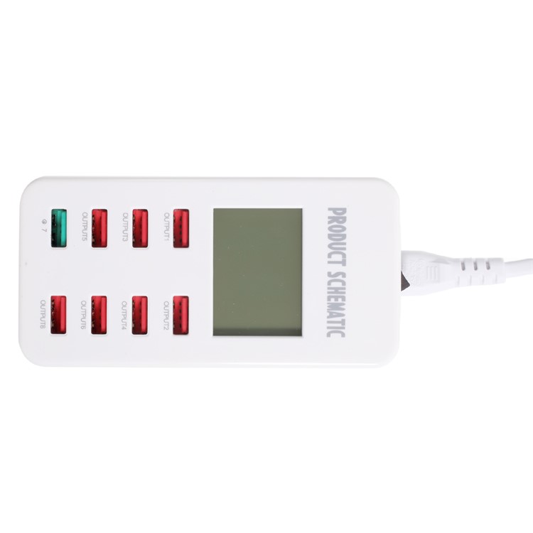 A8 35W Quick Charge QC3.0 8 USB Ports Smart USB Charger with Display Screen for Phones Tablets - EU Plug-3