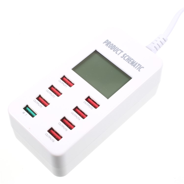 A8 35W Quick Charge QC3.0 8 USB Ports Smart USB Charger with Display Screen for Phones Tablets - EU Plug-4