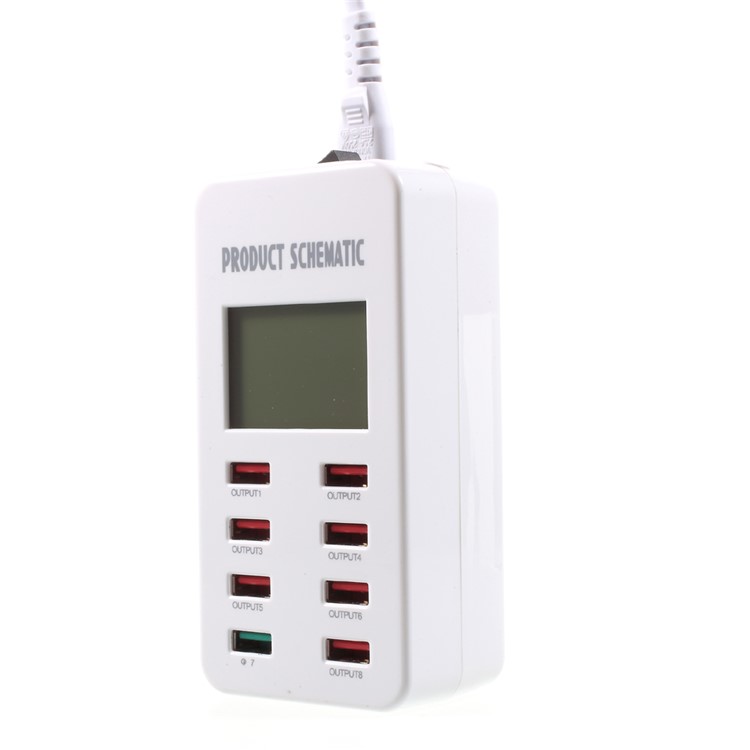 A8 35W Quick Charge QC3.0 8 USB Ports Smart USB Charger with Display Screen for Phones Tablets - EU Plug-6