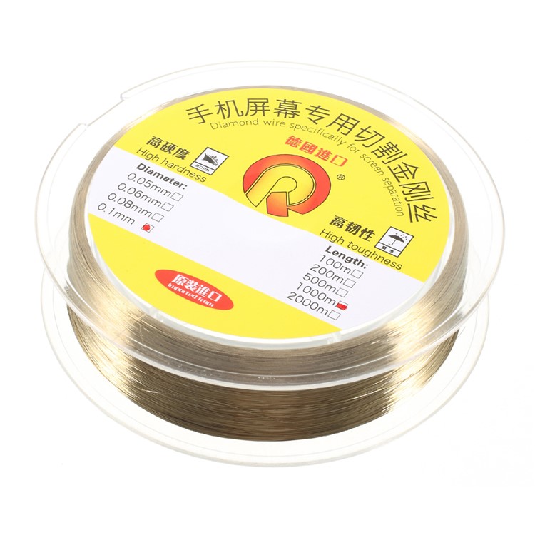 1000m Diamante Cable for Separating Mobile Phone LCD Screen - Diamater: 0.06mm-5