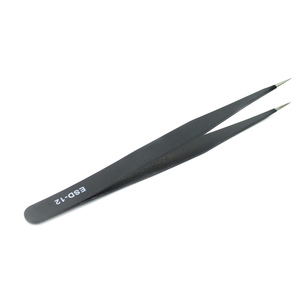 JF-604 Professional Straight Tip Stainless Steel Tweezer Maintenance Tool-5